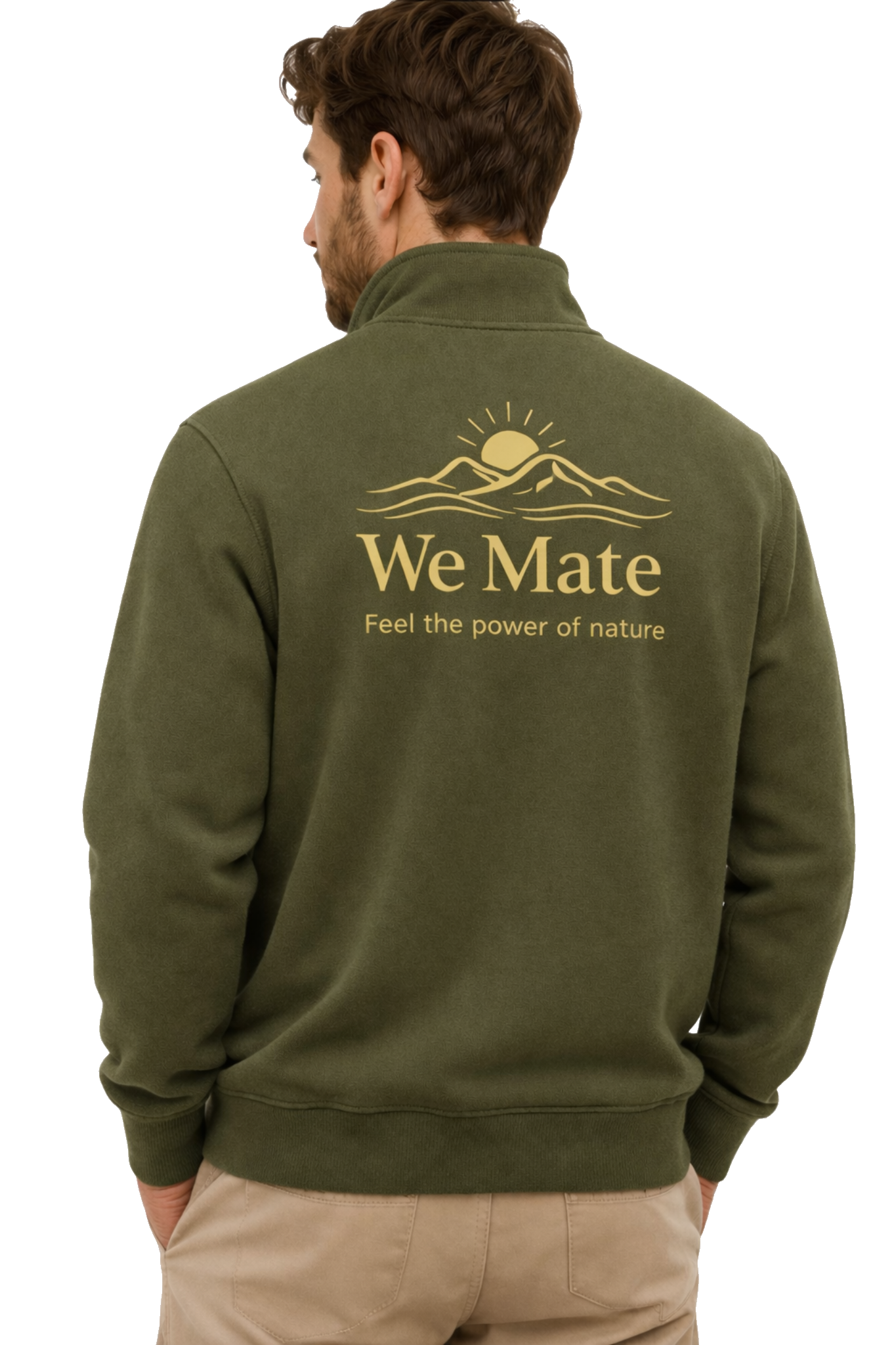 We Mate Half-Zip Green back model